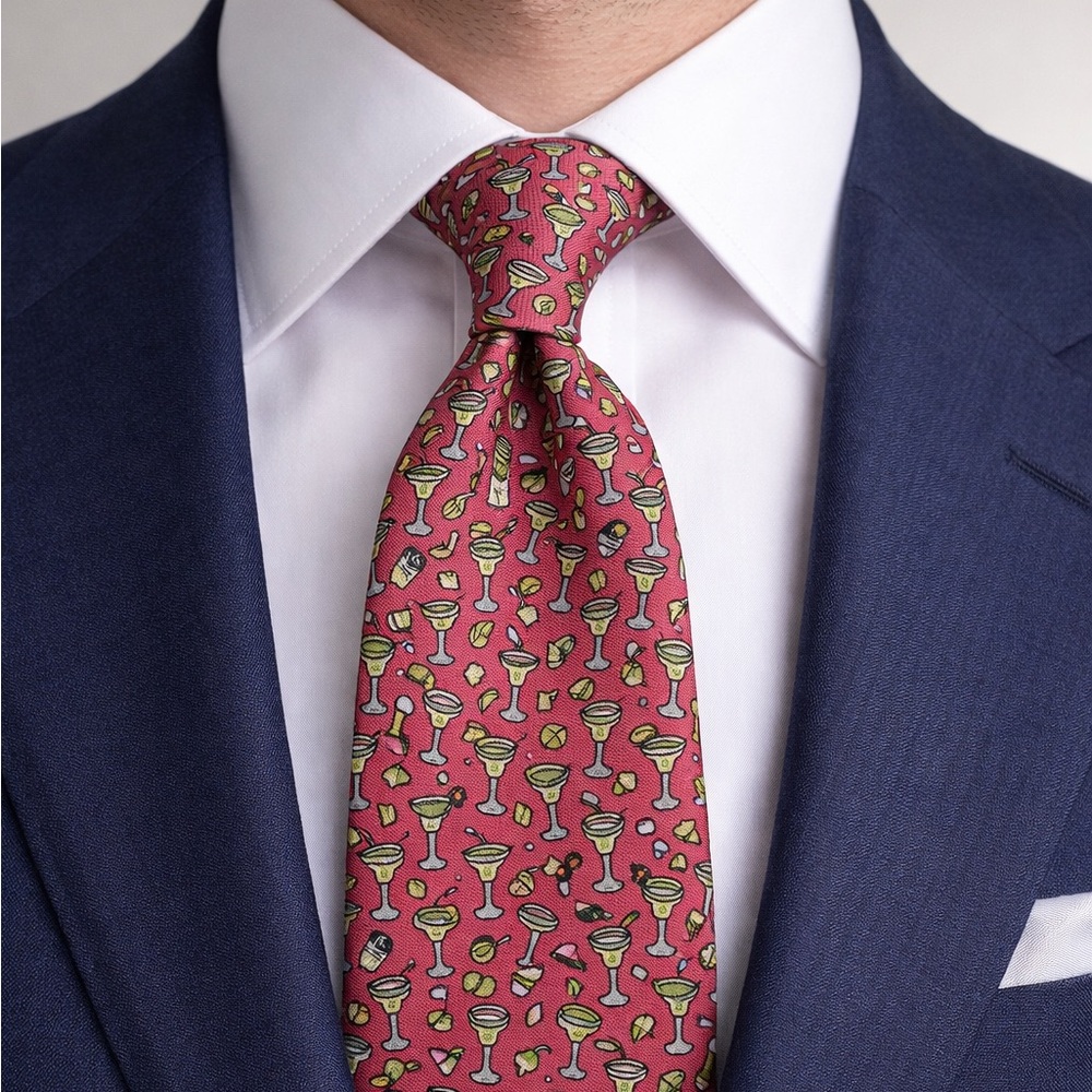 Vineyard Vines 100% Silk Men's Tie - Margaritas, Lime, and Salt Pattern